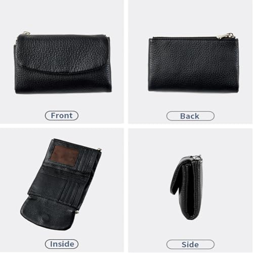 Joyfullygo Wallet, Unisex Pebble Leather Wallet, Small Coin Card Purse for Women with Credit Card Holder, Coin Holder & Cash Slots (Dark Blue) 7