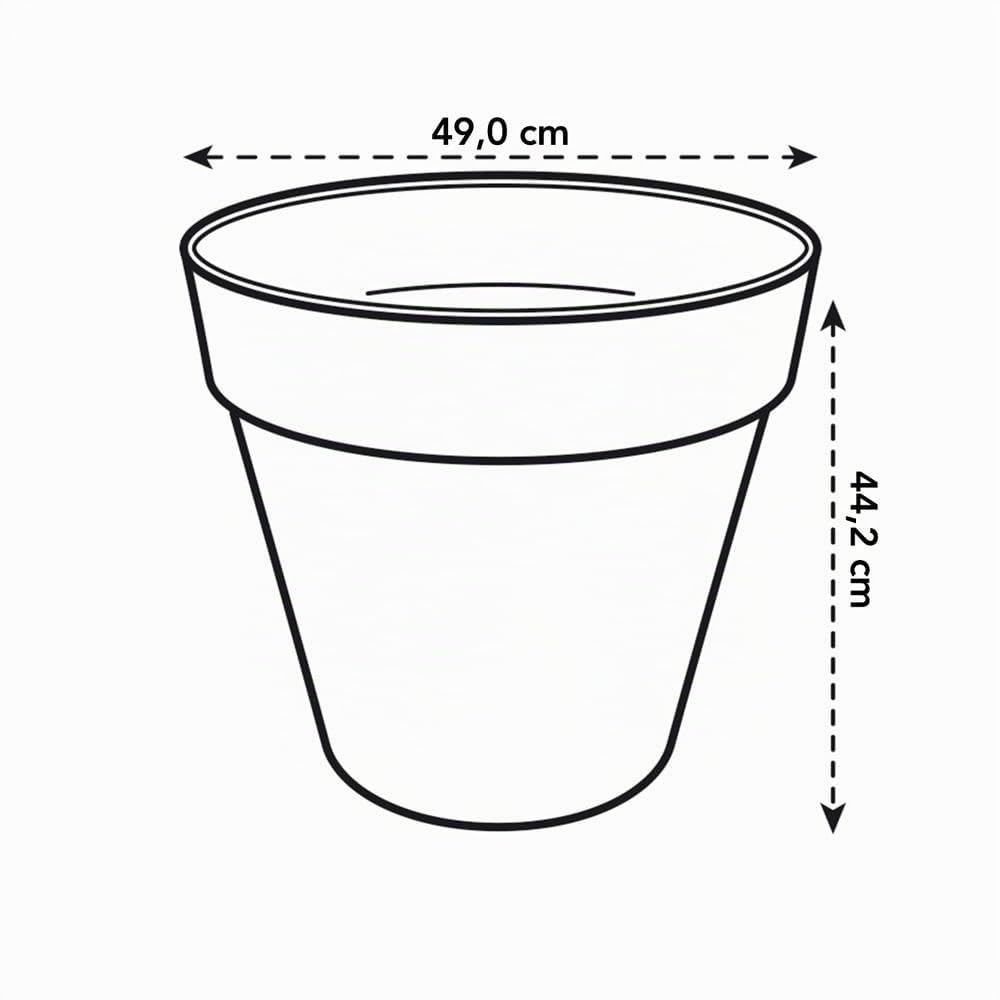 Elho loft urban round wheels 50cm vaso da fiori - Rosso Teatro | Ø 48.5 x Alt. 44.5 cm | Adatto per esterni | Plastica riciclata al 100%
