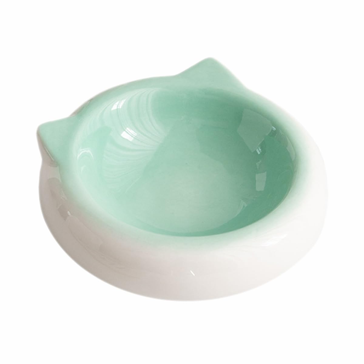 Sizikato Cat Shape Porcelain Cat Bowl, 6.3-Inch ...