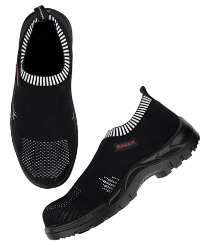 Image of KARAM ISI Marked Flyknit Safety Shoe | Excellent Grip, Comfort and Slip Resistance | Safety Shoes with Fibre Toe |Black| FS208FN (FWSAMN) Size - 04