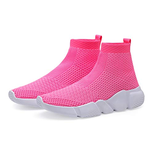 Casbeam Boys And Girls Breathable Lightweight Fashion Casual Sports Walking Shoes Running Sneakers 054 Top Pink 36 #TOP5
