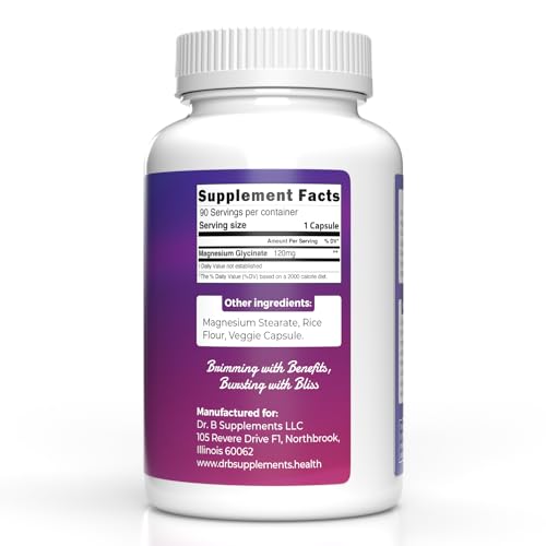 Image of Encapsulation Magnesium (Glycinate) 120 mg - Supplement to Support Stress Relief, Sleep, Heart Health, Nerves, Muscles, and Metabolism* - Highly Absorbable Magnesium Glycinate - 90 Capsules
