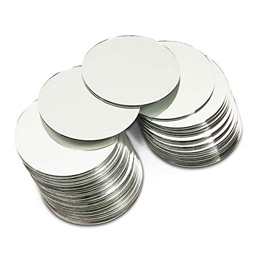 Craft Round Mirror Tiles for Crafts, Decorations (50 Pack) 4 Inch