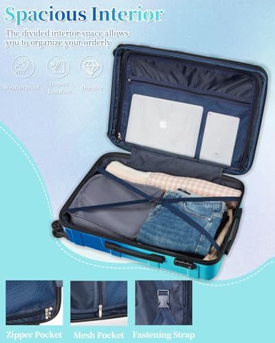 Image of Checked Luggage 24 Inch With Spinner Wheels, Hardside Suitcase with TSA Lock, Expandable Checked Suitcase for Women