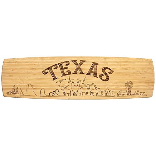 Totally Bamboo Texas Tabla Extra Grande para Charcutería y Queso con Diseño Grabado, 30" x 8.5"