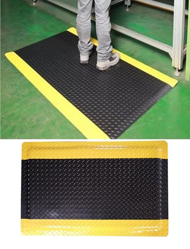 Tapis anti-fatigue ergonomique noir 50x160 pour station debout