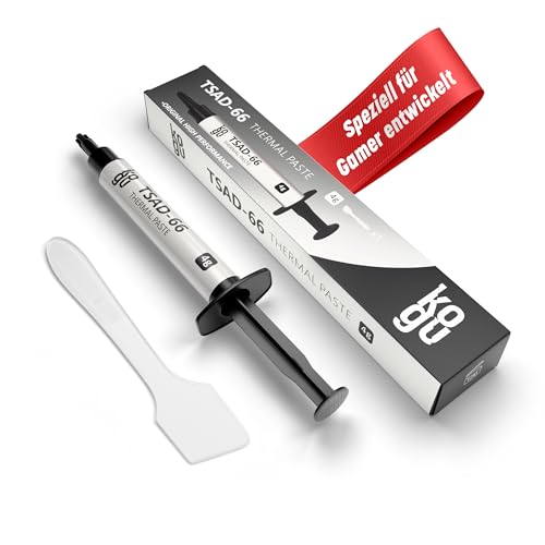 kogu® Gamer Performance Wärmeleitpaste mit Spachtel für alle Prozessoren und Spielekonsolen (CPU, GPU - PC, PS4, PS5), sehr hohe Wärmeleitfähigkeit, sichere Anwendung, Nicht leitend (2 Pack, 4g) kogu® Gamer Performance Wärmeleitpaste mit Spachtel für alle Prozessoren und Spielekonsolen (CPU, GPU - PC, PS4, PS5), sehr hohe Wärmeleitfähigkeit, sichere Anwendung, Nicht leitend (2 Pack, 4g)