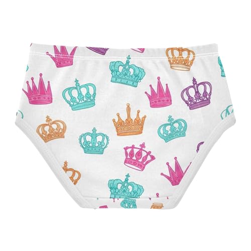 Toddler Girl Briefs, Crowns Pastel Girls Underwear Cotton, 2–8 Years2