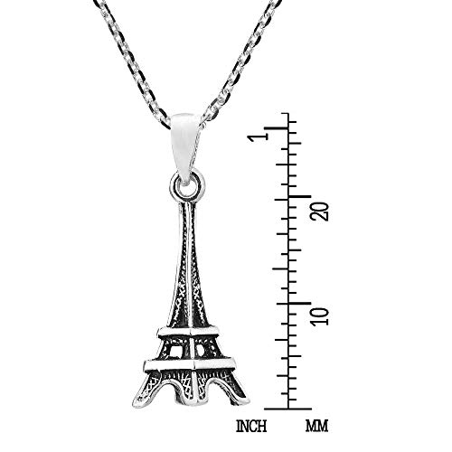 Collier Tour Eiffel argent 925 magnifique pendentif romantique ciselé
