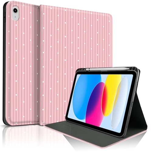 Coque iPad 10e génération antichoc et rose avec support stylet intégré
