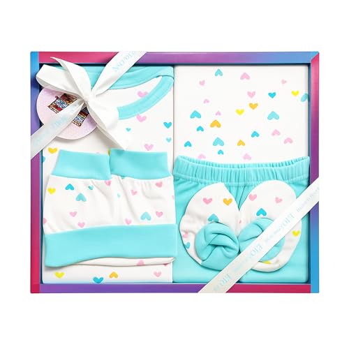 Image of EIO Baby Gifts Set For New Born Unisex Clothing Gift Hamper 6Pcs (Lyca), Blue