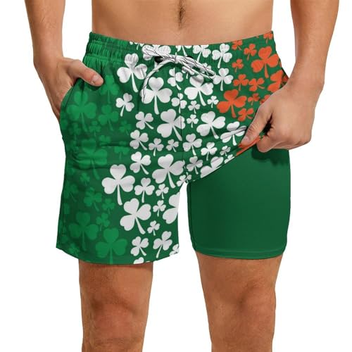 Mens Swim Trunks with Compression Liner 5" Quick Dry Board Shorts with 4 Pocket Stretch Beach Swim Shorts Swimwear3