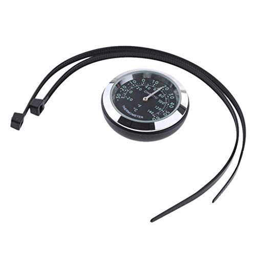 Thermomètre universel pour guidon de moto et vélo - Base en plastique étanche - Lentille en verre AOD - Noir