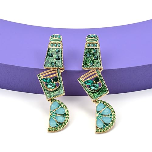 Champagne Earrings for Women Bottle Margarita Tequila Earrings Crystal Dangle Earring Cinco De Mayo Dress Accessories Party Jewelry Gifts 5