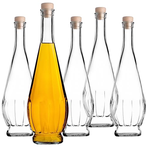 Botellas de cristal KADAX 750 ml, 10 unidades, botellas de licor vacías con corcho, botellas de aguardiente de vidrio, botellas para rellenar licor, vino y aguardiente, botellas de vino