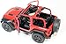 KiNSMART - Jeep Wrangler Rubicon Off Road 4x4 5 inch 1:34 Scale Die Cast Model Replica Toy Car (Red Opentop)