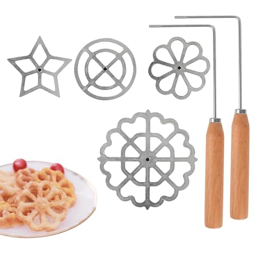 Juego de rosette de hierro. Juego de sellos de rosette y galletas. Juego de sellos para galletas Vista, juego de planchado, roseta con mango, juego de plancha antiadherente