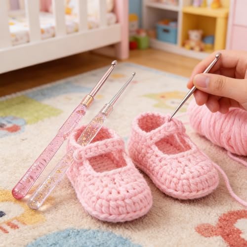 Junifeey Materials Crochet Hook Set Easy Handle Wear Long Time Crafting Tool Crochet Hook - 3