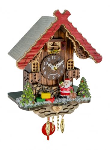 Trenkle Reloj de la Selva Negra de Kuckulino Casa de la Selva Negra Navidad con Movimiento de Cuarzo y Llamada de Cuco