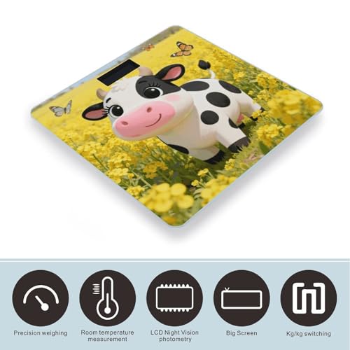 Báscula digital corporal para baño BTCOWZRV con LCD y base antideslizante miniatura 3