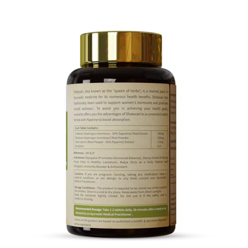 Image of Neuherbs Shatavari 60 Tablets for Women | Supports Hormonal Balance, Lactation, Energy & Immunity | Ayurvedic Herbal Supplement for Women's Wellness | No Added Preservatives