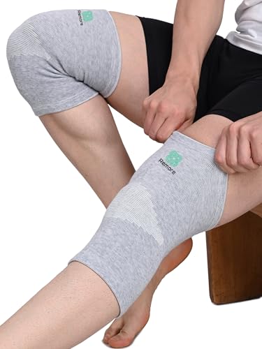 Image of Bamboo Knee Compression Sleeve for Men and Women Bamboo Knee Brace for Men and Women Knee Pain, Gym, Running, Basketball, Meniscus Tear, Sports, Joint Pain Relief, Injury Recovery (64-70cm