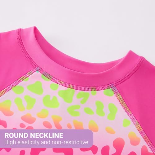 Image of JiAmy Girls Swimsuits Long Sleeve Bathing Suit Two Piece Rash Guard Set Beach Swimwear with UPF 50+ Sun Protection 3-9T