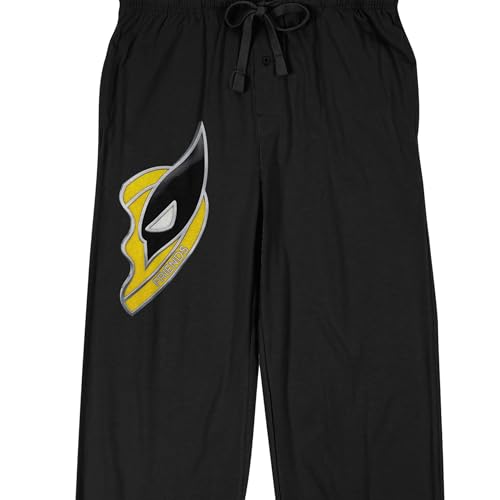 Deadpool 3 Wolverine Half of Friends Heart Men's Black Sleep Pajama Pants2
