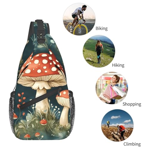 Morrales Sling Unisex con Estampado de Hongos miniatura 6