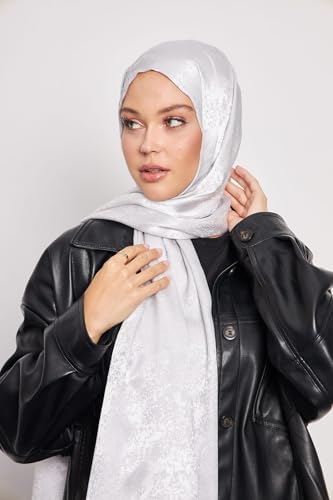 Hijab Scarf for Women – Long & Soft Hijab, Shawl, Head Scarf, Gi Shine Jacquard Shawl – 29.5" x 72.8"3