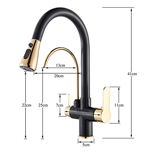 Filtre à eau tap chaud et froid mélangeur cuisine ZH1YFD noir - 4