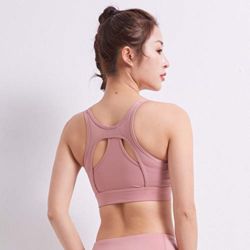 pedkit Sutiã esportivo feminino cruzado malha nas costas emenda sem fio removível almofada respiráve