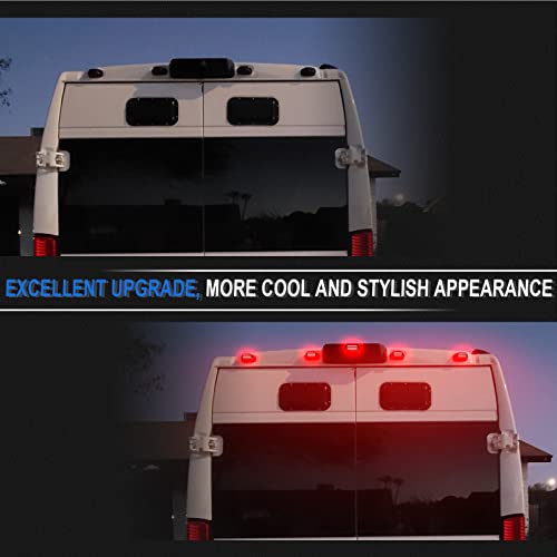 Shinefit 5Pcs Led Roof Cab Light Compatible With Ram Promaster 1500 2500 3500 2014-2022, Rear Red Top Roof Clearance Marker Light Assembly 68169776Ad #TOP2