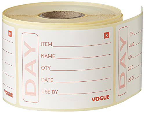 Hygiplas E148 Lot de 500 étiquettes autocollantes amovibles pour aliments préparés sans résidus après utilisation