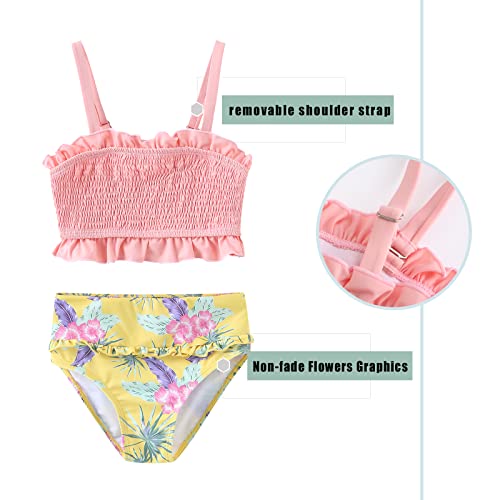 Girls Two Piece Swimsuits Bikini Bathing Suit Kids Floral Swimwear Set 3-16 Years3