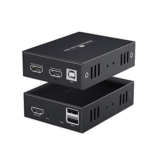 PWAYTEK HDMI KVM extensor USB 1080P sobre cable Ethernet Cat5e/6 45 m para control remoto de mouse y teclado | Ya disponible en tu tienda friki favorita! En mundofriki.es!