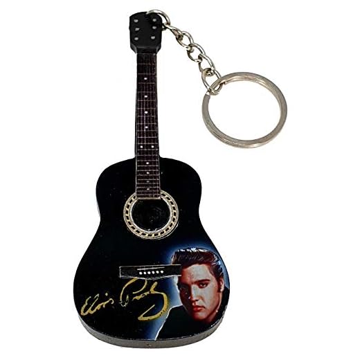 LLAVERO MADERA GUITARRA ACÜSTICA ELVIS PRESLEY EGK-1389 REGALO MUSICAL ROCKMUSIC