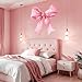 JarThenaAMCS Large Pink Bow Wall Stickers Trendy Bow Knot Wall Window Decals Watercolor Room Mural Stickers for Coquette Party Home Girls Bedroom Nursery Decor