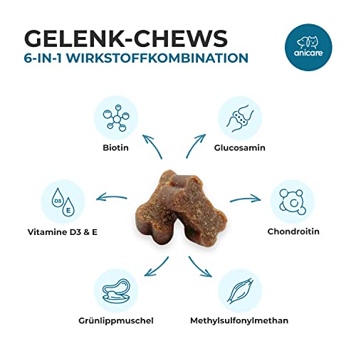 Anicare Premium Joint Care - Hochkonzentrierte Chews für Hunde, die Gelenktabletten ablehnen! Mit Glucosamin, Chondroitin, MSM und Grünlippmuschel