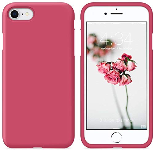 Image of VONZEE Microfiber Candy Case Compatible for iPhone 6 /6S Smooth Touch Cushion Liquid Soft Silicone Gel Rubber Phone Cases Full Body Protective Shockproof Back Cover|4.7 inch|Solid (Wine Red)