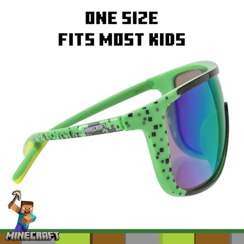 Image of ARKAID Minecraft Boys Sunglasses | Official Minecraft Gear | 100% UV Protection | Official Minecraft Boys Sunglasses and Sports Wraps | Impact Resistant | Gift Idea | Fits Most Kids