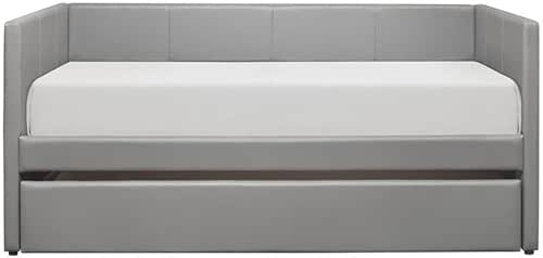 Lexicon Adra Faux Leather Daybed in Gray