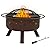 Sunnydaze Cosmic Outdoor Fire Pit Set with Cooking Grill and Spark Screen, Patio Wood Burning Round Firepit Bowl, 30 Inch