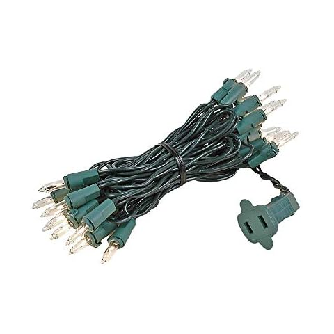 Novelty Lights 20 Light Clear Christmas Craft Mini Light Set, Green Wire, 8' Long Cover