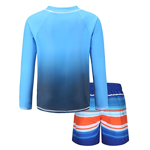 HowJoJo Kids Rash Guard Set Boys Long Sleeve Swim Trunks and Swim Shirt Sets Two Piece Swimsuits2