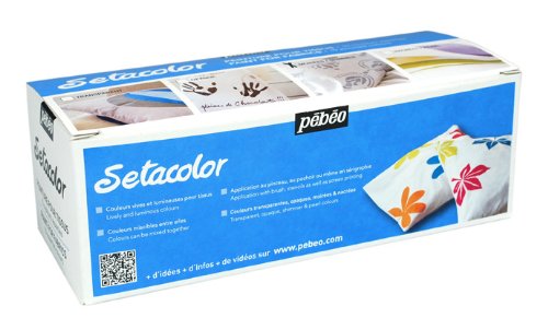 PEBEO Setacolor Shimmer Fabric Paint Set, Cardboard Box of 10 Assorted 45-Milliliter Jars,