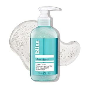Bliss Clear Genius Clarifying Gel Cleanser – 6.4 Fl Oz – BHA Salicylic Acid to Purify Pores & Balance Skin – Remove Excess Oil & Dirt – Non-Drying – Vegan & Cruelty-Free