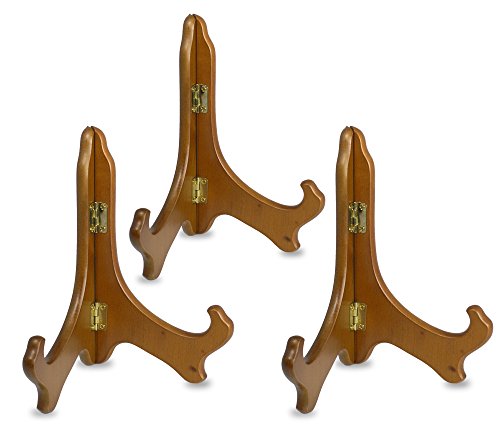 BANBERRY DESIGNS Walnut Wooden Easels - Premium Quality - Folding Display Stand - 7