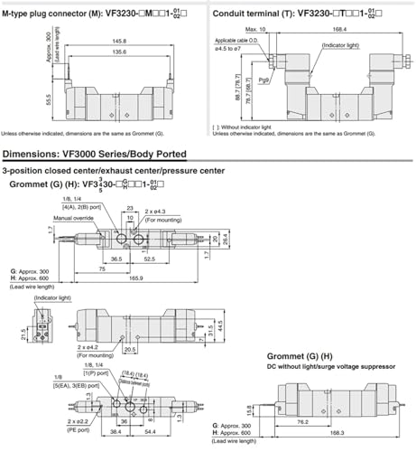 Válvula de interruptor de presión VF5420-03 DC24V para series VF3130 y VF5220 8