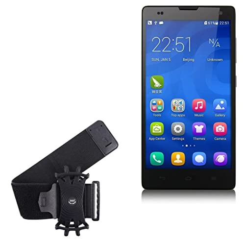 BoxWave Holster Compatible with Honor 3X Pro - ActiveStretch Sport Armband, Adjustable Armband for Workout and Running - Jet Black